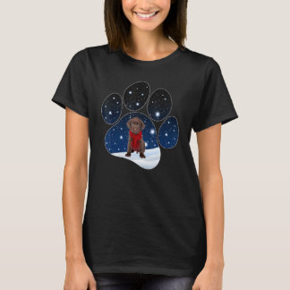 Labrador Winter Snow Paw Dogs Christmas T-Shirt