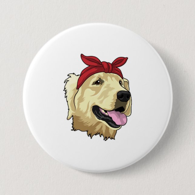 Labrador with Bandana Button (Front)