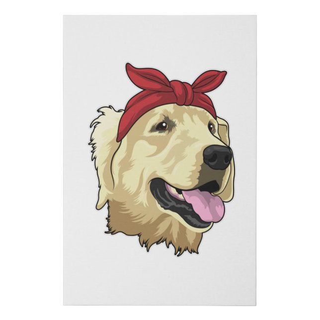 Labrador with Bandana Faux Canvas Print (Front)