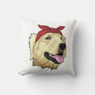 Labrador with Bandana Throw Pillow