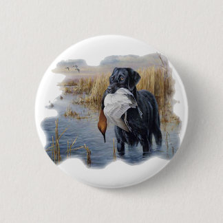 Labrador with Duck- Duck Hunting Pinback Button