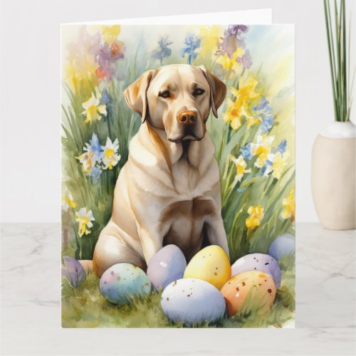 Labrador with Easter Eggs Card