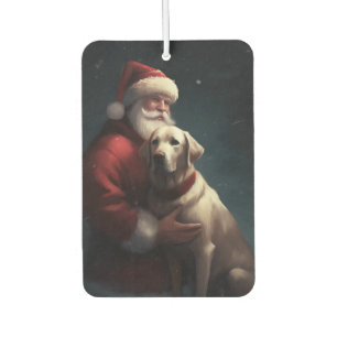 Labrador With Santa Claus Festive Christmas Air Freshener