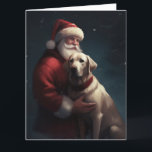 Labrador With Santa Claus Festive Christmas  Card<br><div class="desc">Embrace the holiday spirit with our charming Santa and Dog Christmas design. It's the perfect addition to your festive collection!</div>