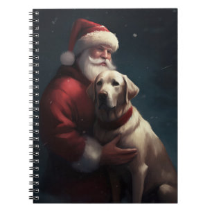 Labrador With Santa Claus Festive Christmas  Notebook
