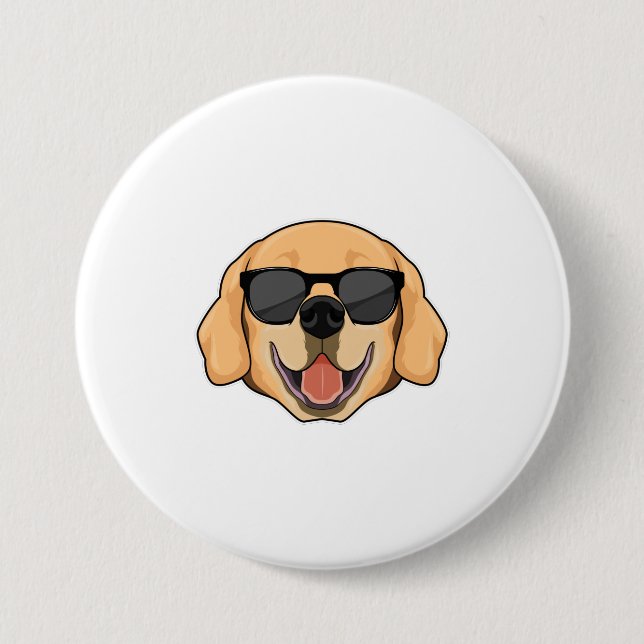 Labrador with Sunglasses Button (Front)