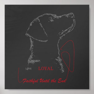 Labrador Word Art Loyalty in Every Line Wood Photo Tile