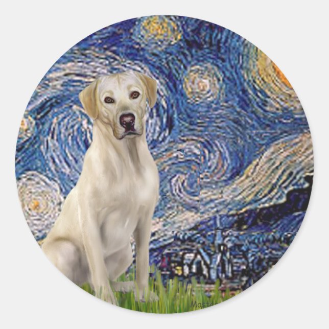 Labrador (Y7) - Starry Night Classic Round Sticker (Front)