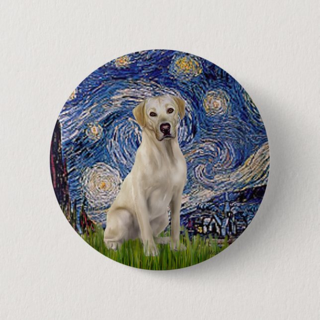 Labrador (Y7) - Starry Night Pinback Button (Front)