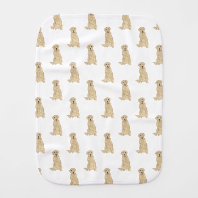 Labrador (Yellow) Baby Burp Cloth (Front)