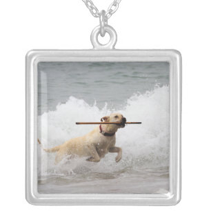 Labrador - Yellow - Go Fetch! Silver Plated Necklace
