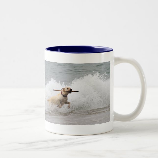 Labrador - Yellow - Go Fetch! Two-Tone Coffee Mug (Right)