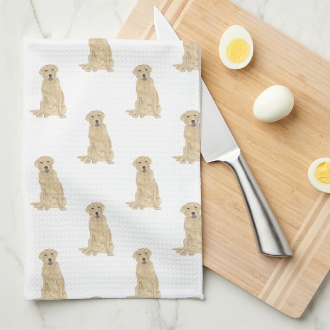 Labrador (Yellow) Kitchen Towel (Quarter Fold)