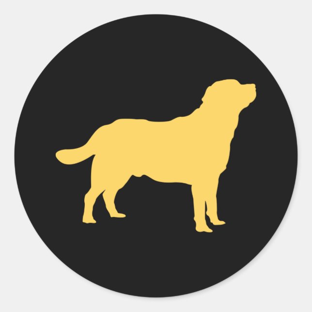 Labrador Yellow Standing Lab Silhouette Classic Round Sticker (Front)