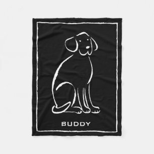 Labradore Art Pick Color, Add Name Fleece Blanket