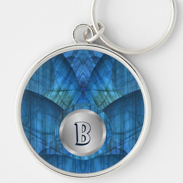 Labradorite Gems Monogram Keychain (Front)