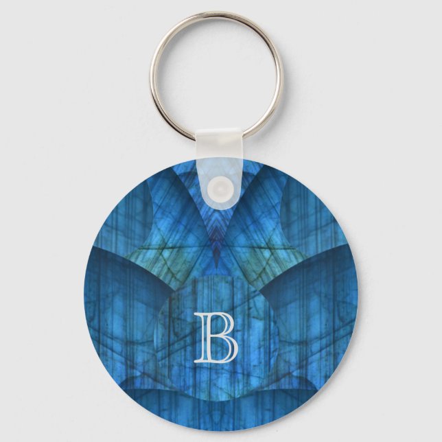 Labradorite Gems Monogram Keychain (Front)