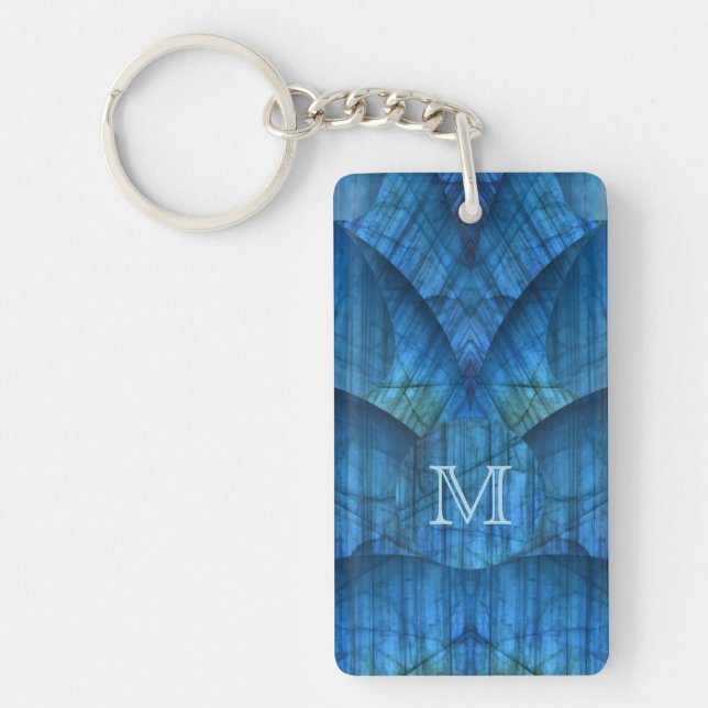 Labradorite Gems Monogram Keychain (Front)