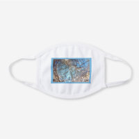 Labradorite Photo Teal and Blue White Cotton Face Mask