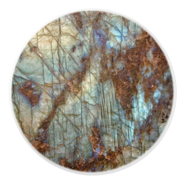 Labradorite Printed Crystal Drawer Pull - Handle (Front)