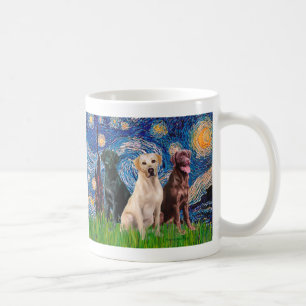 Labradors (3) - Starry Night Coffee Mug