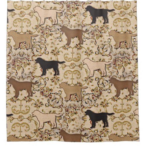 Labradors and dogs shower curtain