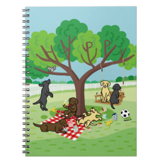Labradors and Happy Tree Notebook