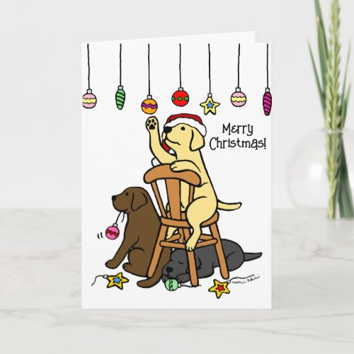 Labradors and Ornaments Christmas Holiday Card