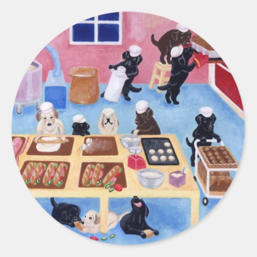 Labradors Bakery Classic Round Sticker