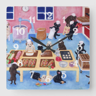 Labradors Bakery Painting Wall Clock
