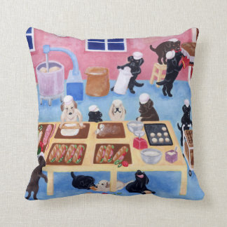 Labradors Bakery Throw Pillow