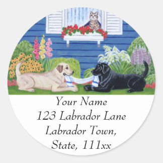 Labradors in the Garden Address Label