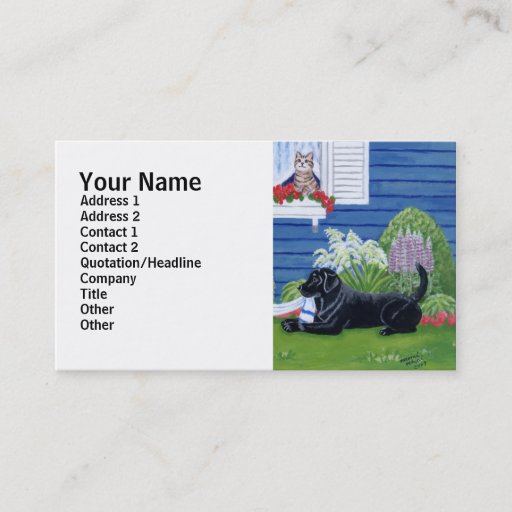 Customizable Labradors in the Garden Painting Business Card Templates