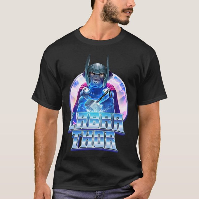 Labrathor   & Sweet Chocolate Brown Labrador T-Shirt (Front)
