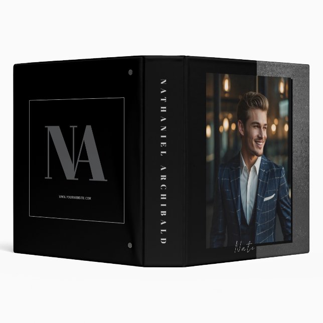 LaBrea Model Modeling Portfolio | Metallic Grey 3 Ring Binder (Background)