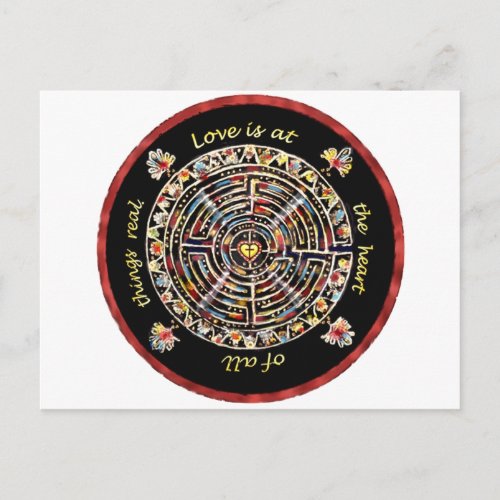 Labrynth_Love is at the Heart of All Things Real Postcard