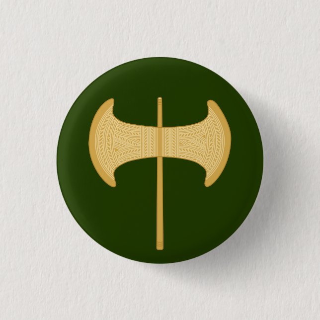 Labrys: Ancient double-headed axe Button (Front)