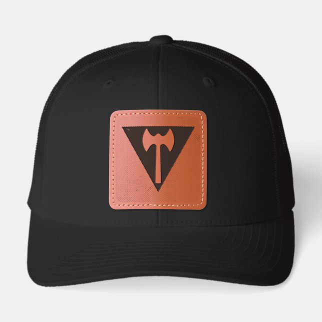 Labrys lesbian flag leather patch hat (Front)