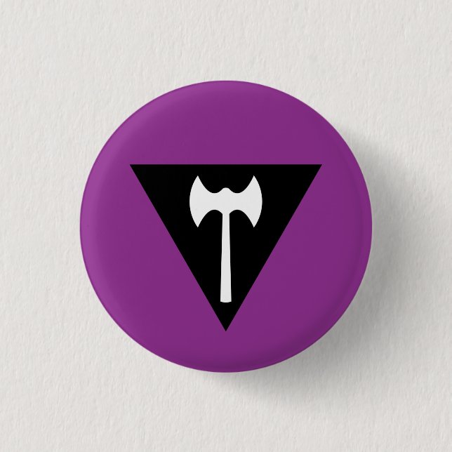Labrys Lesbian Pride Flag Badge Button (Front)