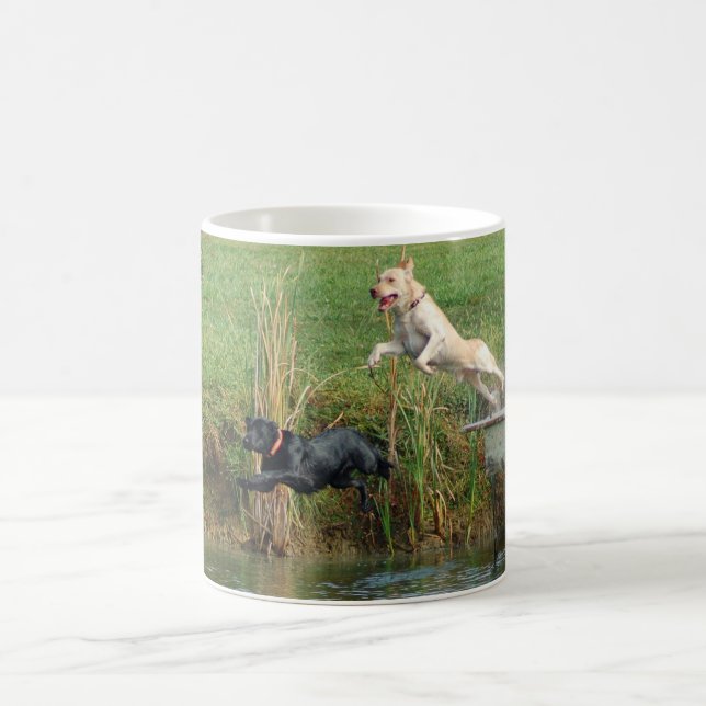 Labs Jumping Coffee Mug (Center)