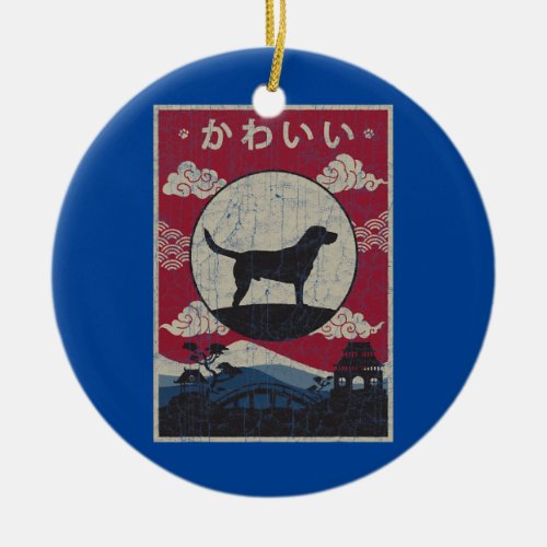 Labsky Japanese Design Kawaii Dog Mom Dad  Ceramic Ornament