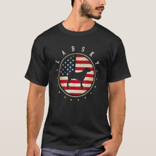 Labsky USA Flag 4th July Dog Mom Dad T-Shirt
