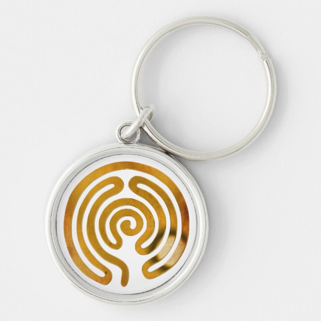 labyrinth antique gold | make your own background keychain (Front)