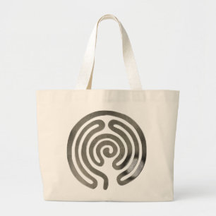 labyrinth antique silver large tote bag