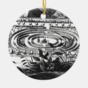Labyrinth at Heidelberg, Hortus Palatinus (engravi Ceramic Ornament