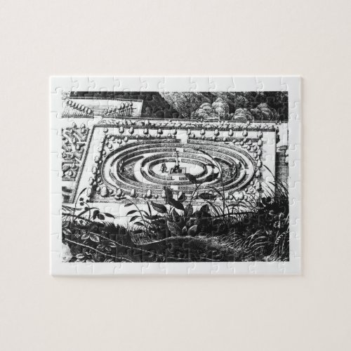 Labyrinth at Heidelberg Hortus Palatinus engravi Jigsaw Puzzle