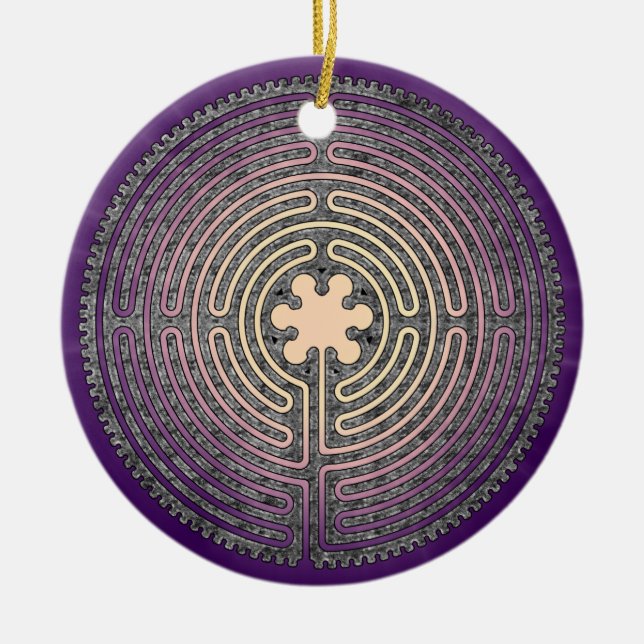 Labyrinth Ceramic Ornament (Front)