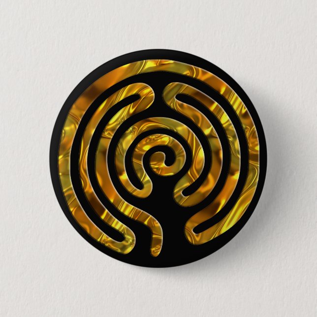Labyrinth GOLD | black Pinback Button (Front)
