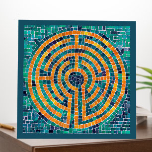 LABYRINTH II 12x12 Foam Board Art - Green