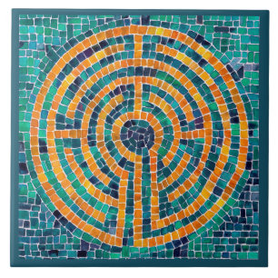 LABYRINTH II 4.25x4.25 Ceramic Tile - Green